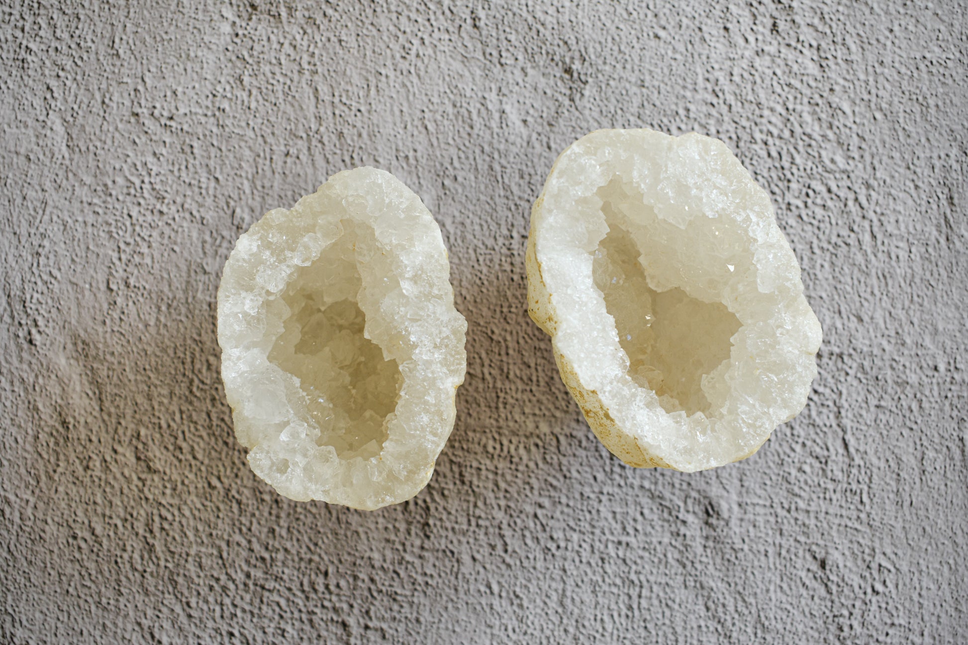 Clear Quartz with Calcite Crystal Geode Cave