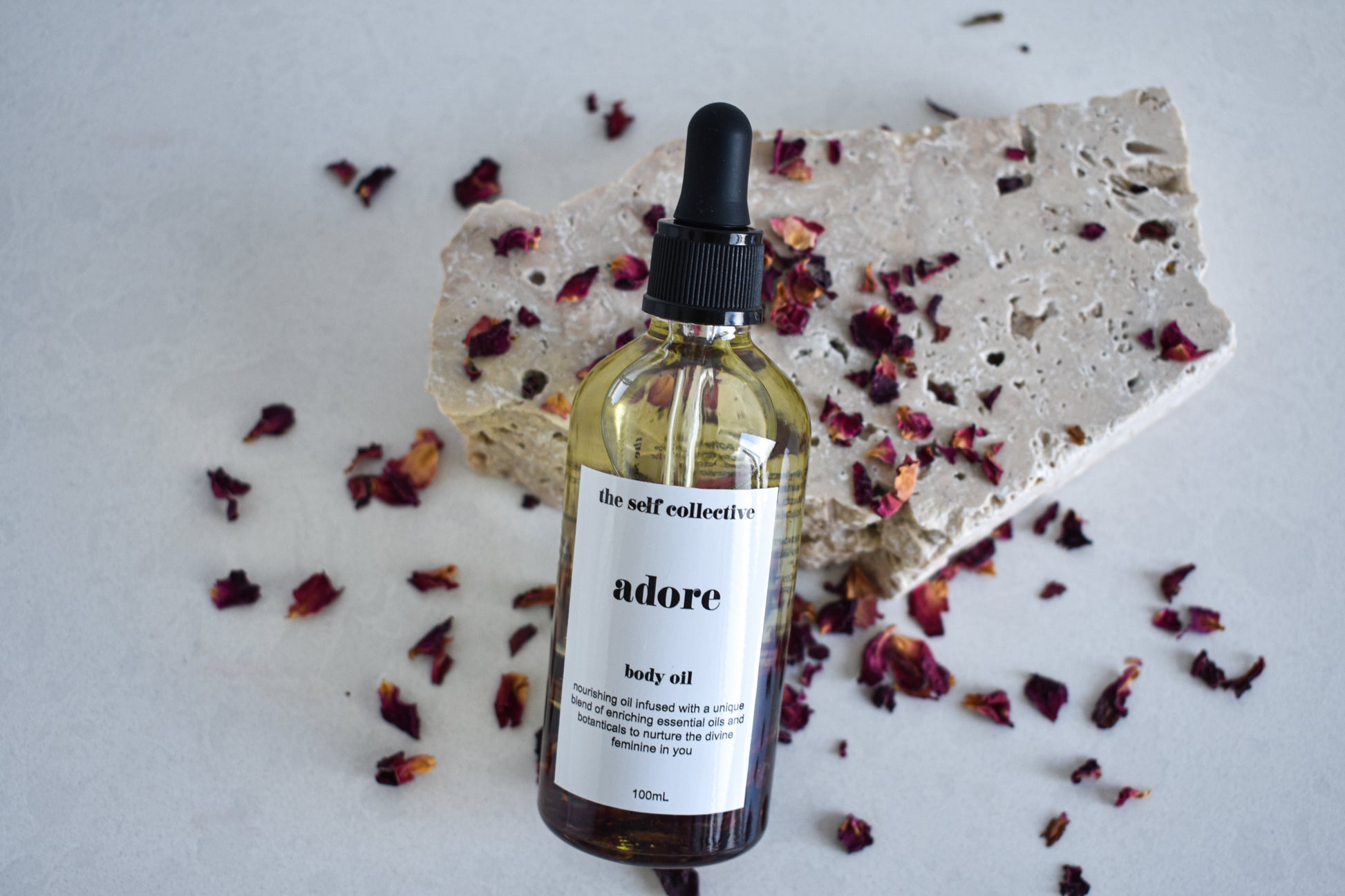 body oil essential oil natural dried rose petals moisturising oil
